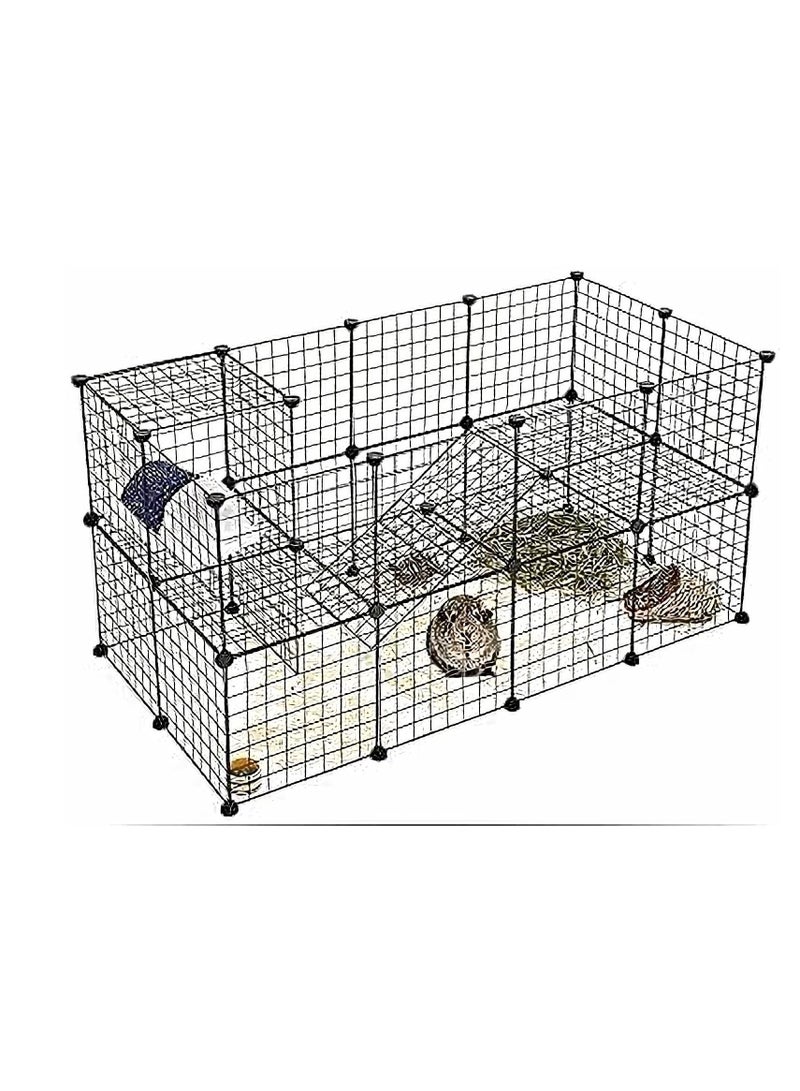 Dubkart 12 Pieces DIY Metal Wire Pet Playpen, 35 X 35 CM Pet Carrier Play Yard Fence for Small Pets - Rabbit, Guinea , Puppy,Pet Products Portable Indoor Outdoor Cage - Image 2