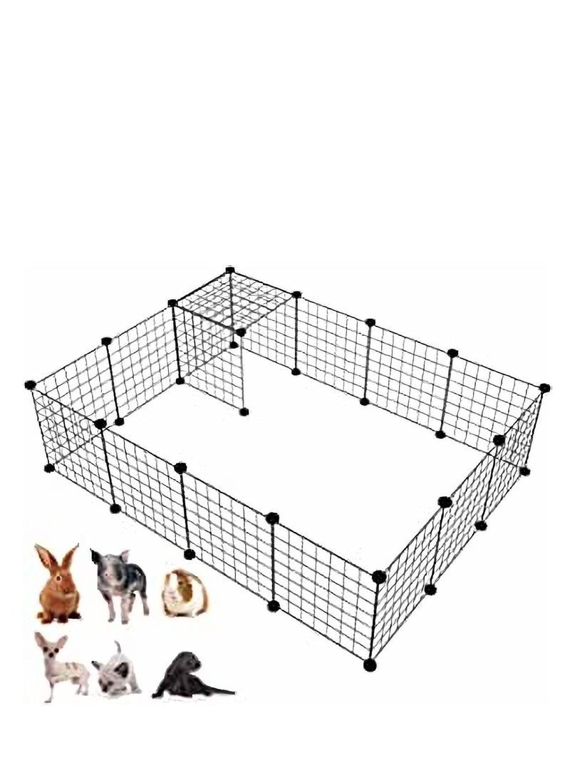 Dubkart 12 Pieces DIY Metal Wire Pet Playpen, 35 X 35 CM Pet Carrier Play Yard Fence for Small Pets - Rabbit, Guinea , Puppy,Pet Products Portable Indoor Outdoor Cage - Image 5