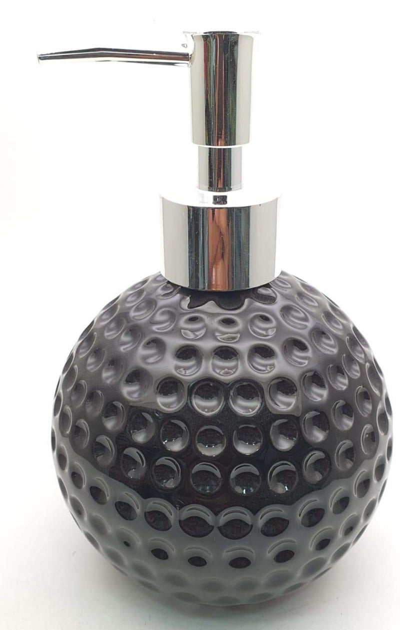 Skywalker dots Carved Ceramic Liquid Soap Dispenser (250 ml, Black)