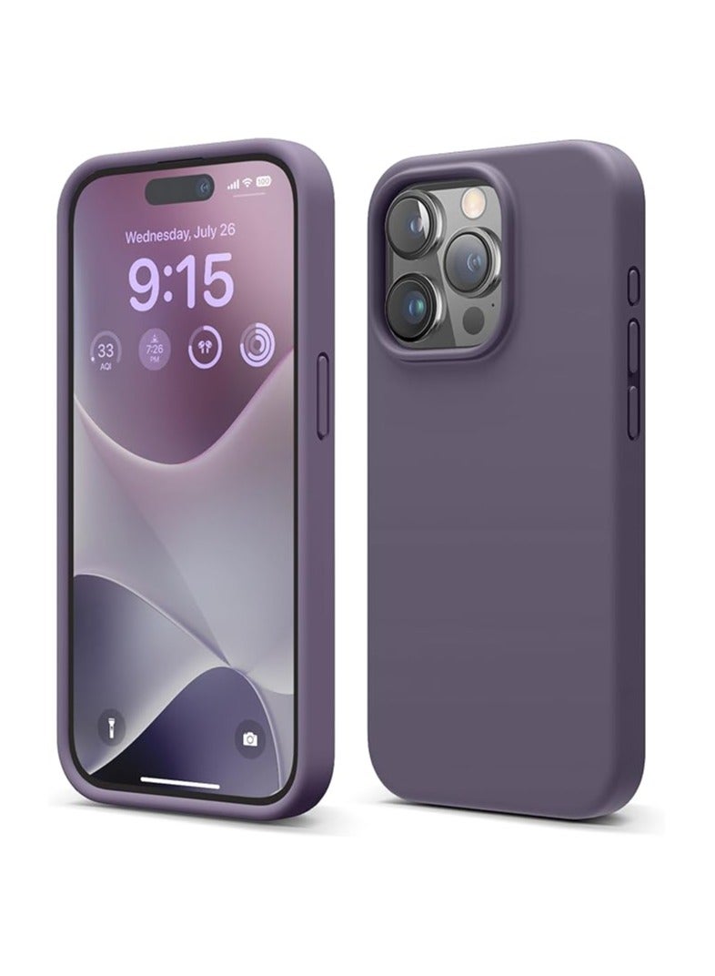 ACLIX Silicone Case Compatible with iPhone 15 Pro Max , Slim Liquid Silicone  Layer Soft Gel Rubber Shockproof, Protective Phone Case Cover with TPU Lining (Deep Purple) - Image 1