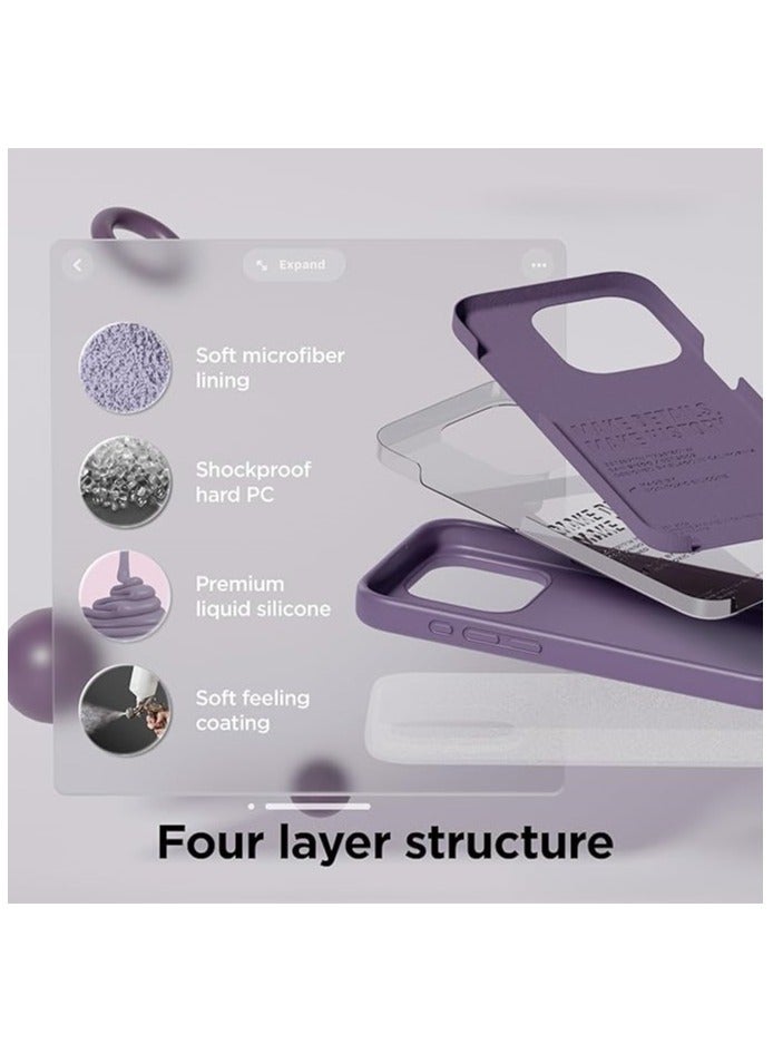 ACLIX Silicone Case Compatible with iPhone 15 Pro Max , Slim Liquid Silicone  Layer Soft Gel Rubber Shockproof, Protective Phone Case Cover with TPU Lining (Deep Purple) - Image 4