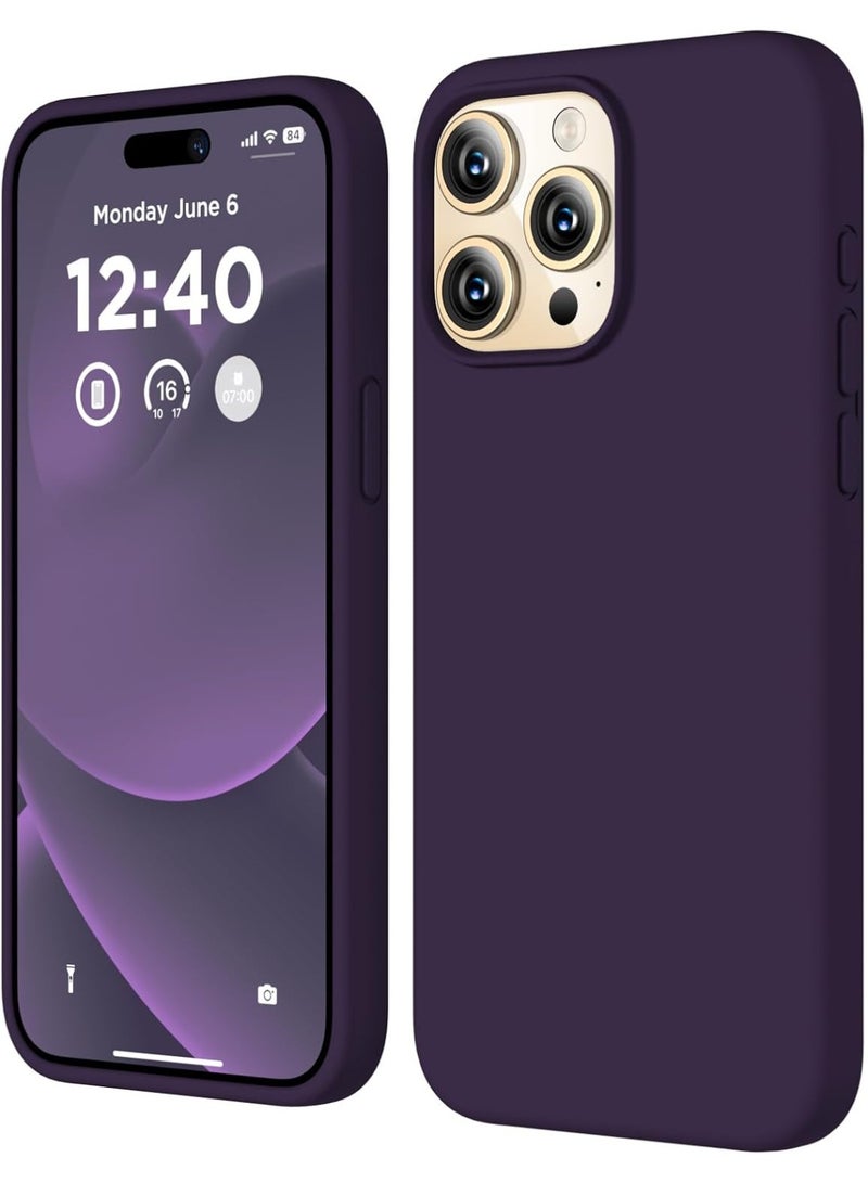 ACLIX Premium Liquid Silicone Case for iPhone 15 Pro Max Slim Fit, Soft Touch with Microfiber Lining & Enhanced Camera Protection - Durable & Anti-Fingerprint | Deep Purple - Image 1