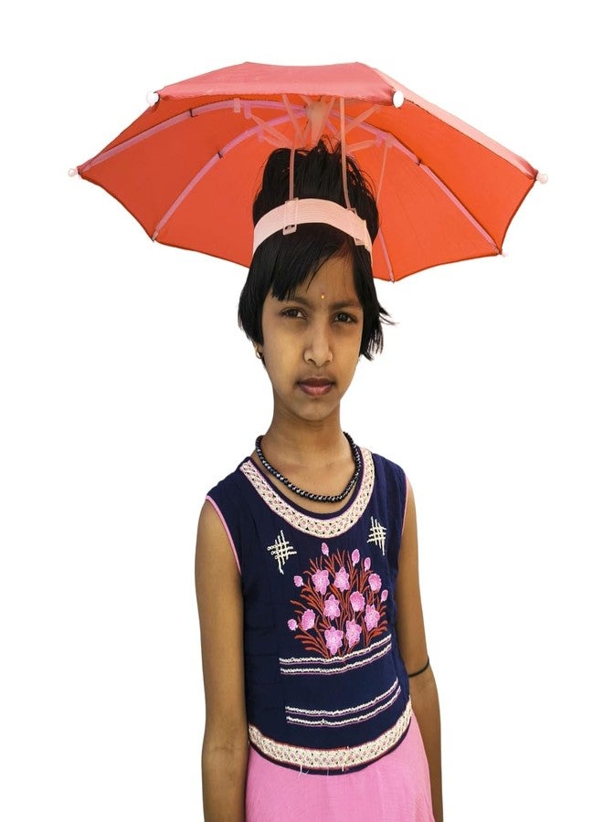 Dark Moon Hat Umbrella for Kids Soft Unbreakable Plastic Hat/Cap Umbrella for Kids/Men/Women and Adults UV & Rain Protection Hat Umbrella for Kids boys and Girls pack of 1 (Red) - Image 4