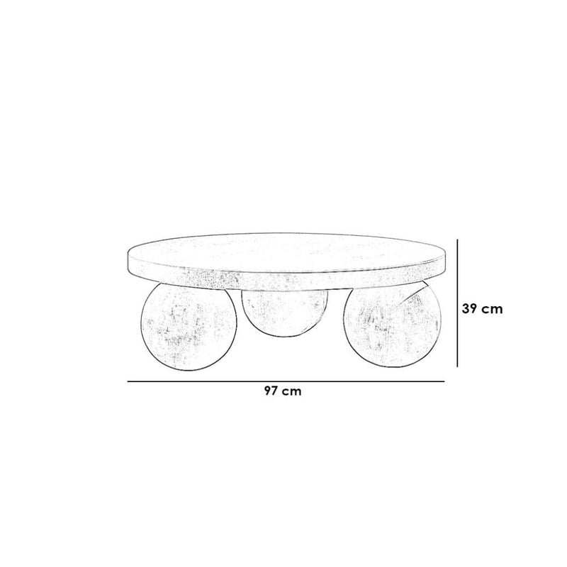 بيتك طاولة قهوة قشرة خشب بلوط و ام دي اف بيج - 97×97×39 سم - Image 4