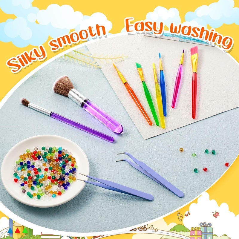 Sinmoe 10 Pieces Cake Candy Decorating Brushes Tools Cookie Decoration Brushes Pastry Brush and Stainless Steel Straight and Curved Tip Tweezers Pasta Tweezers for Baking Fondant (Multi Color) - Image 5