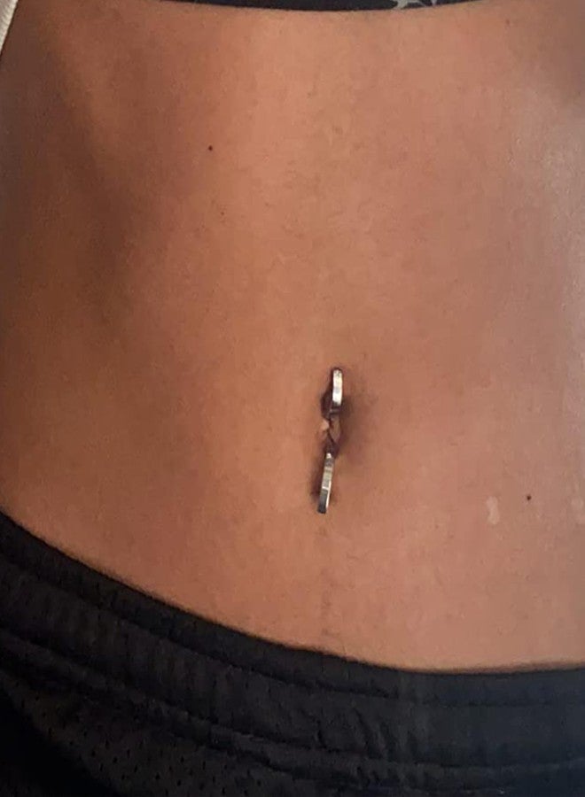 QWALIT Belly Rings - Short Bar Belly Button Rings in Surgical Steel with Opal Stones - 6mm & 10mm, 10mm, Metal, stainless-steel - Image 5