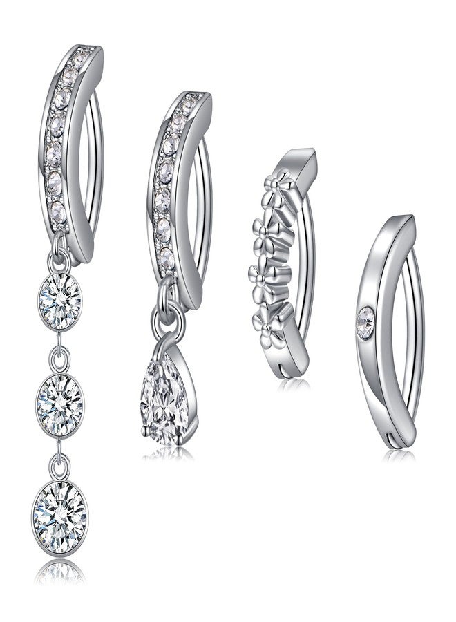 QWALIT Belly Rings - Short Bar Belly Button Rings in Surgical Steel with Opal Stones - 6mm & 10mm, 10mm, Metal, stainless-steel - Image 1
