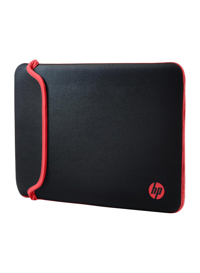 HP 14 Inch (35.5 cm) Black & Red Reversible Neoprene Sleeve for Laptop/Chromebook/Mac - Image 1