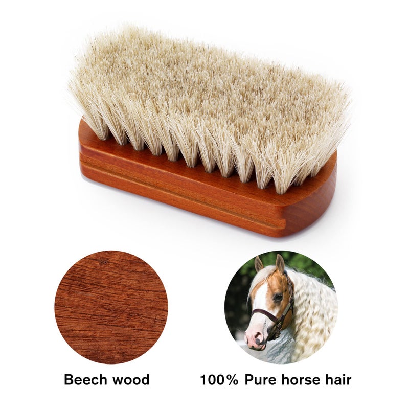 Stone and Clark Mini 4" Shoe Brush - Portable Horse Hair Boot Brush w/Natural Wood Handle - Soft Bristle Shoe Shine Brush for Cleaning, Buffing & Polishing Leather Shoes - Travel-Friendly Size  - Image 5