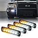 Xprite Xprite Amber/White 6 LED Emergency Strobe Lights Kit Surface Flush Mount Side Marker Grill Grille Hazard Warning Light  - Image 2