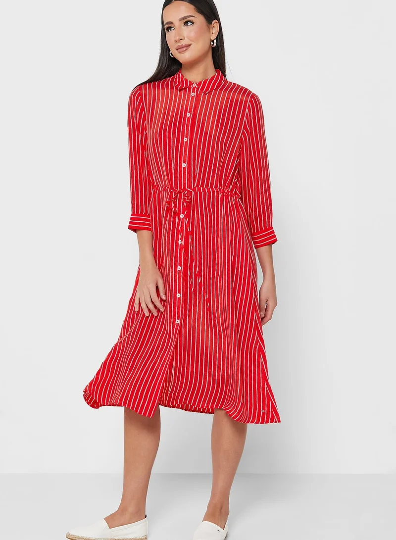 TOMMY HILFIGER Striped Button Detail Dress