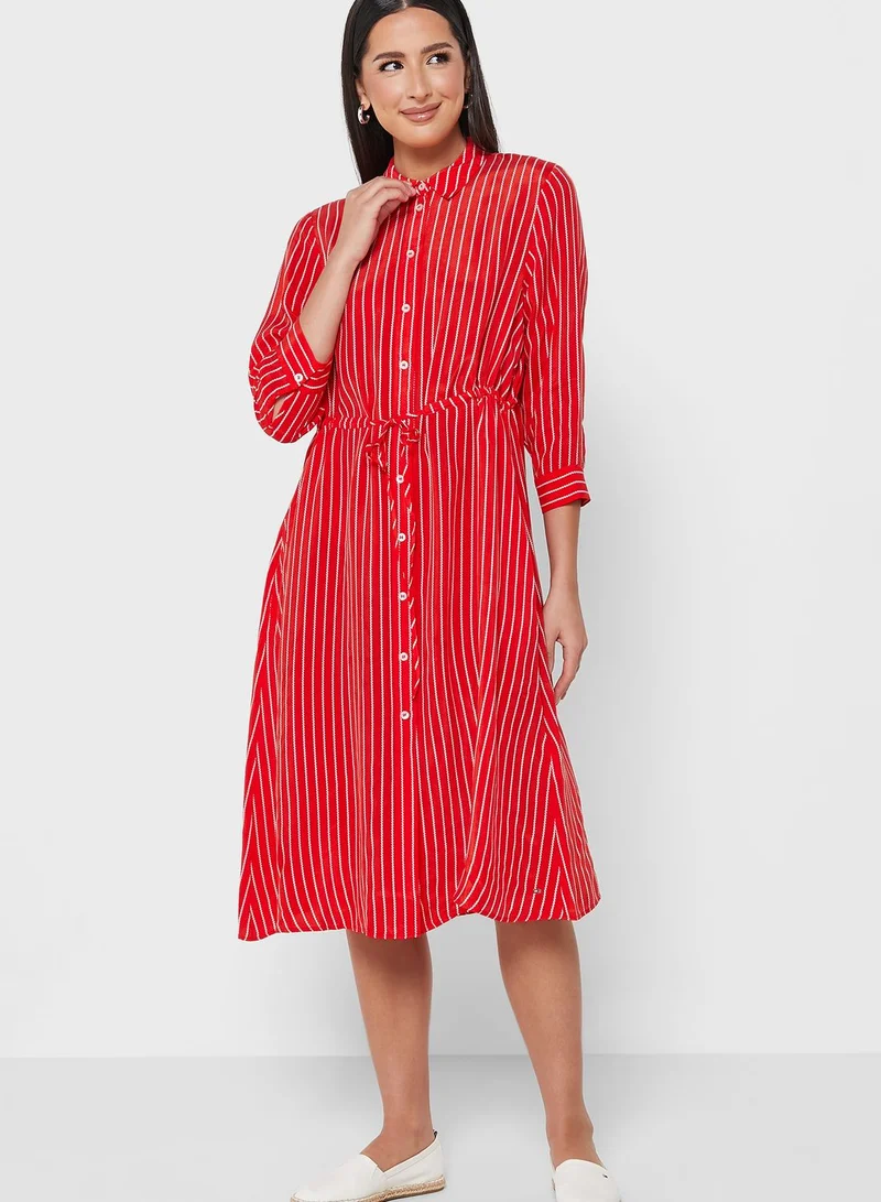 TOMMY HILFIGER Striped Button Detail Dress