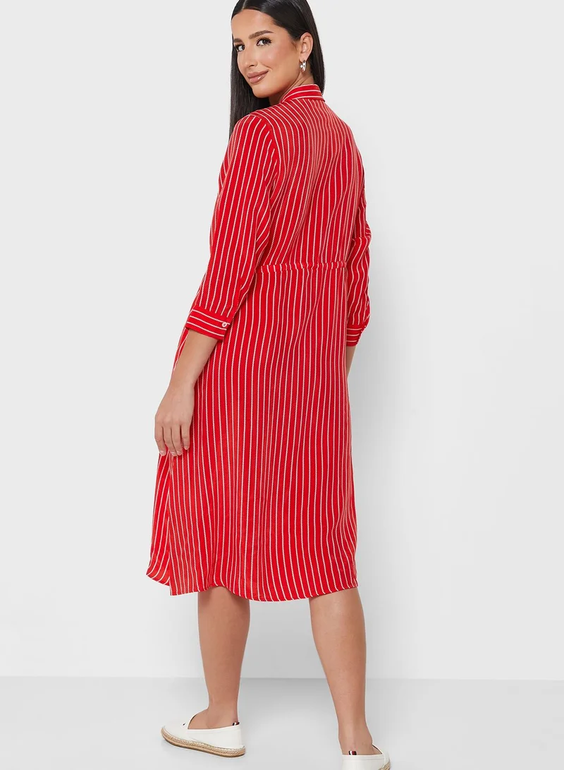 TOMMY HILFIGER Striped Button Detail Dress