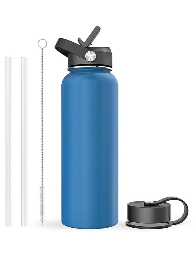 Taiahiro Stainless Steel Water Bottle (Cold for 48 Hrs, Hot for 24 Hrs)Vacuum Insulated Water Bottle with Straw Lid and Flex Cap (Double Wall, Wide Mouth, BPA Free, Leak Proof, Sweat Free) - Image 1