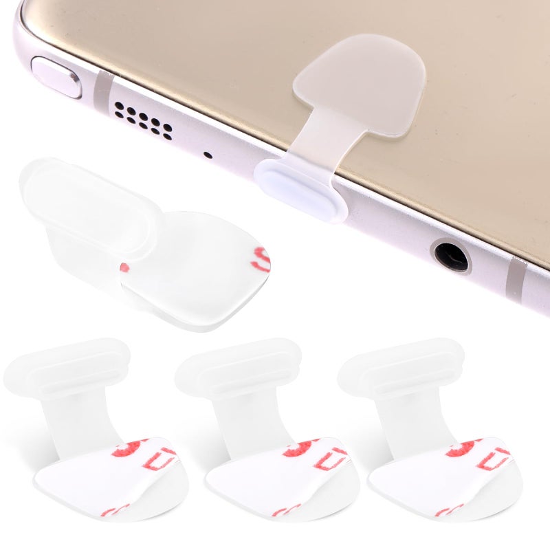 Amabro 4PCS Type C Port Dust Plug USB C Dust Cap AntiDust Charging Port Plug Silicone Dust Protector Anti Dust Plug Cover AntiLost Protective Case Compatible with Laptop Smartphone Transparent - Image 3