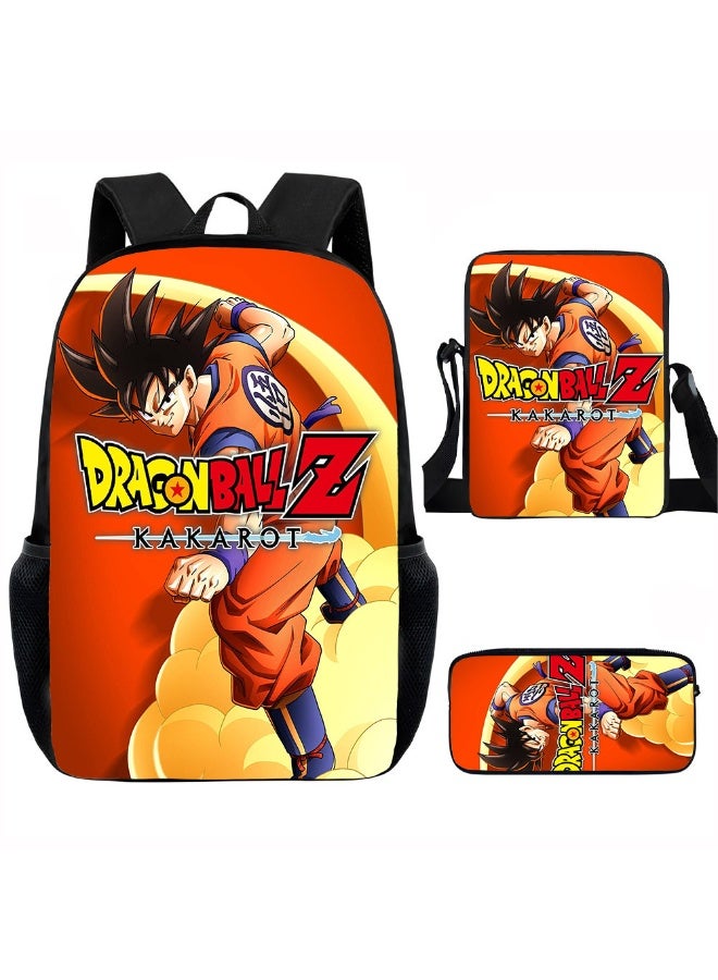 دراجون بول التنين الكرة على ظهره مقلمة حقيبة ثلاثة قطعة دعوى الرجال والنساء الترفيه الرياضة حقيبة السفر طالب حقيبة المدرسة - Image 1