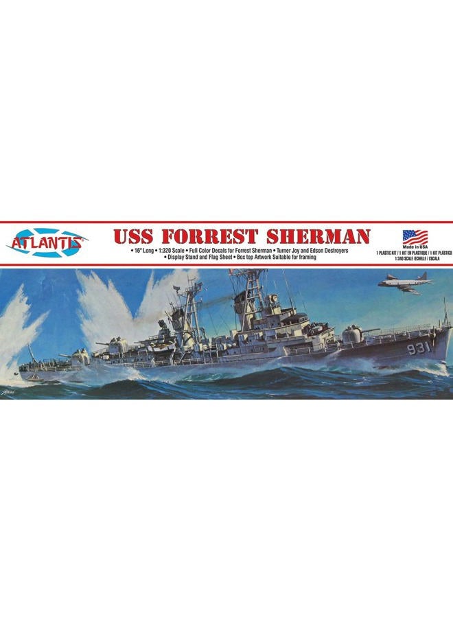 Atlantis USS Forrest Sherman Destroyer Plastic Model Kit 1/320 Made in The USA - Image 1
