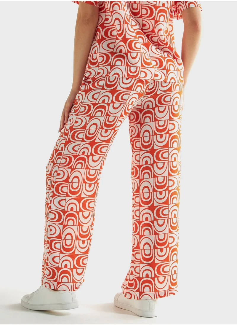 فاف Printed High Waist Pants