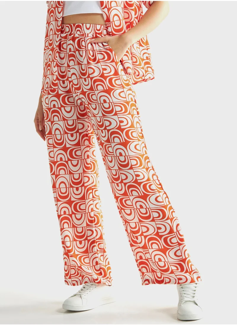 فاف Printed High Waist Pants