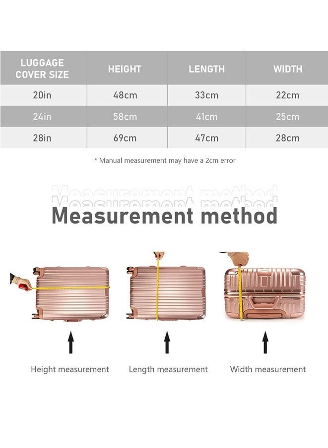 URbazaar Muyixin 3 Pieces PVC Thicken Luggage Protective Covers Waterproof Suitcase Cover for Travel Luggage (20"+24"+28") - Image 3