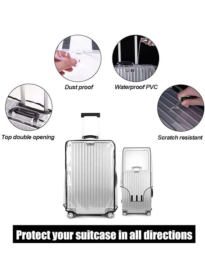 URbazaar Muyixin 3 Pieces PVC Thicken Luggage Protective Covers Waterproof Suitcase Cover for Travel Luggage (20"+24"+28") - Image 4