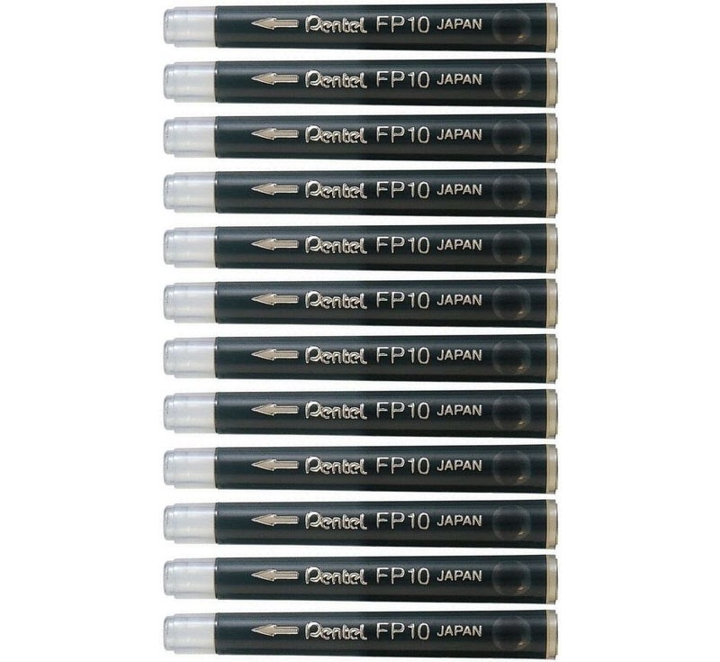 Pentel Pocket Fude Brush Pen Refills (FP10-A), Black Ink, × 3 Pack/total 12 Refills (Japan Import) - Image 3