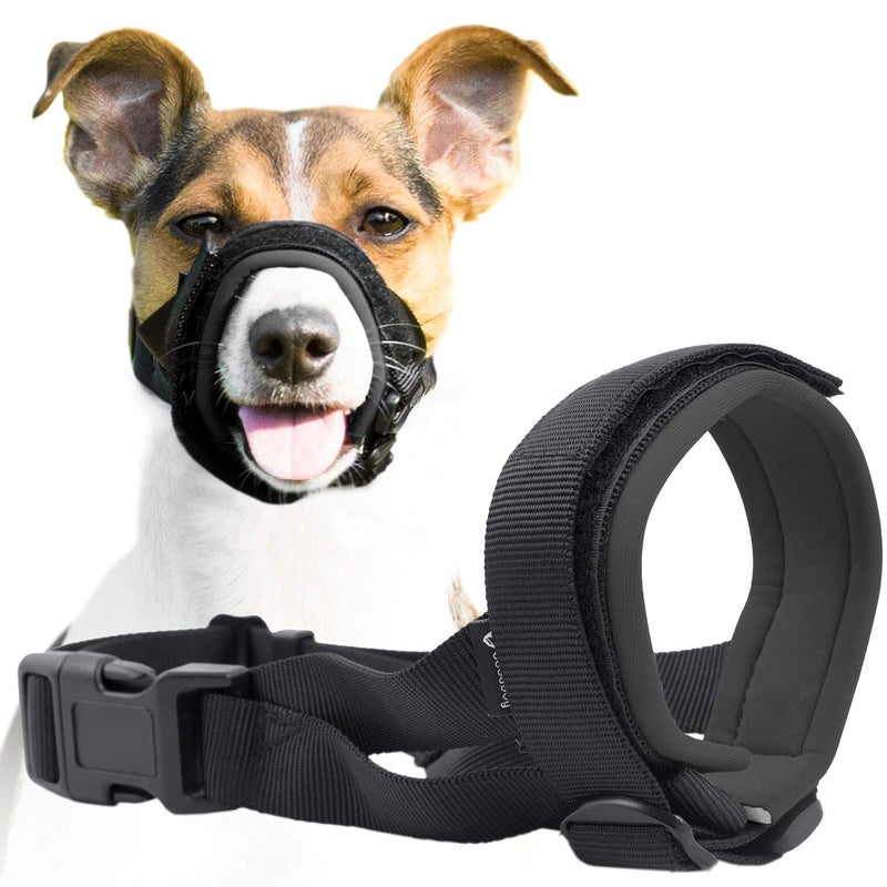 GoodBoy Gentle Muzzle Guard for Dogs - Prevents Biting and Unwanted Chewing Safely Secure Comfort Fit - Soft Neoprene Padding â€“ No More Chafing â€“ Training Guide Helps Build Bonds with Pet (L, Grey) - Image 1