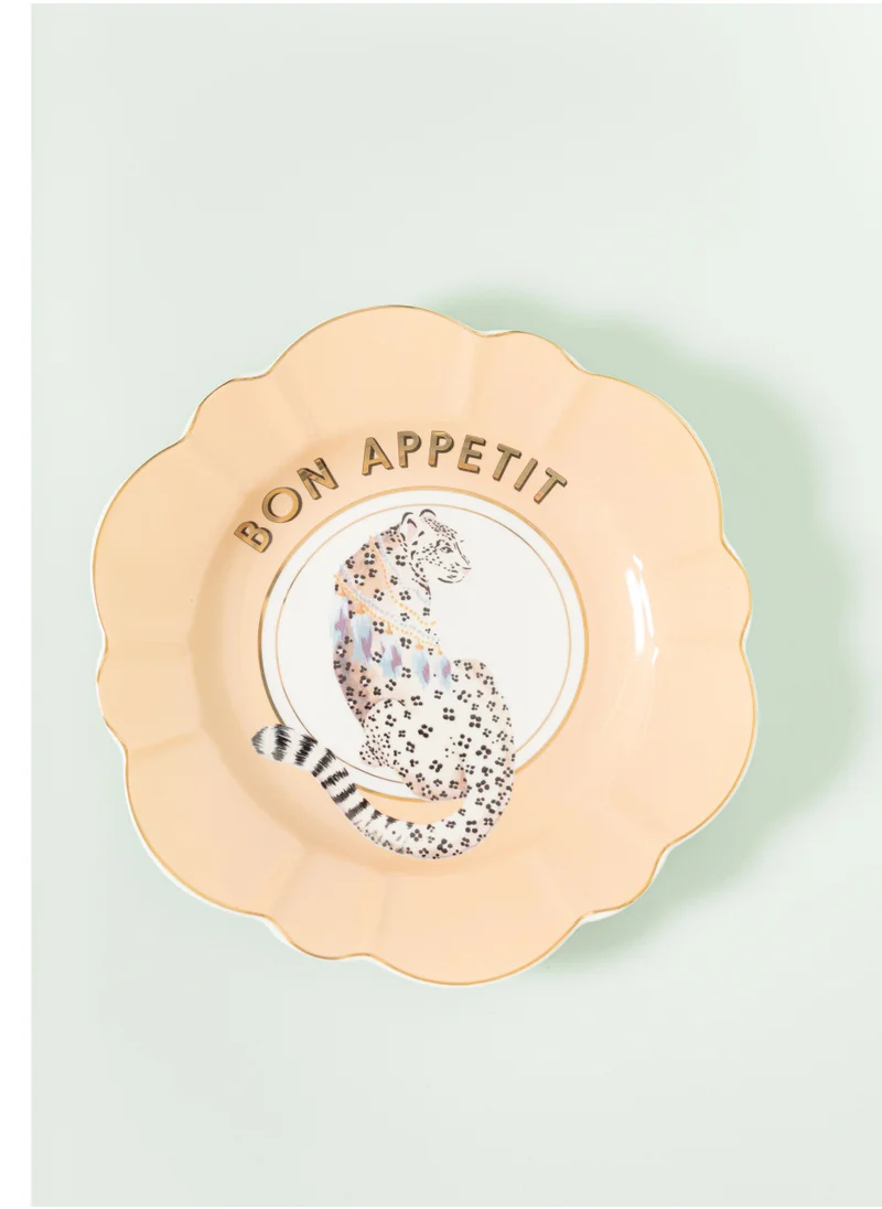 YVONNE ELLEN Leopard Flower Shaped Plate, 23cm