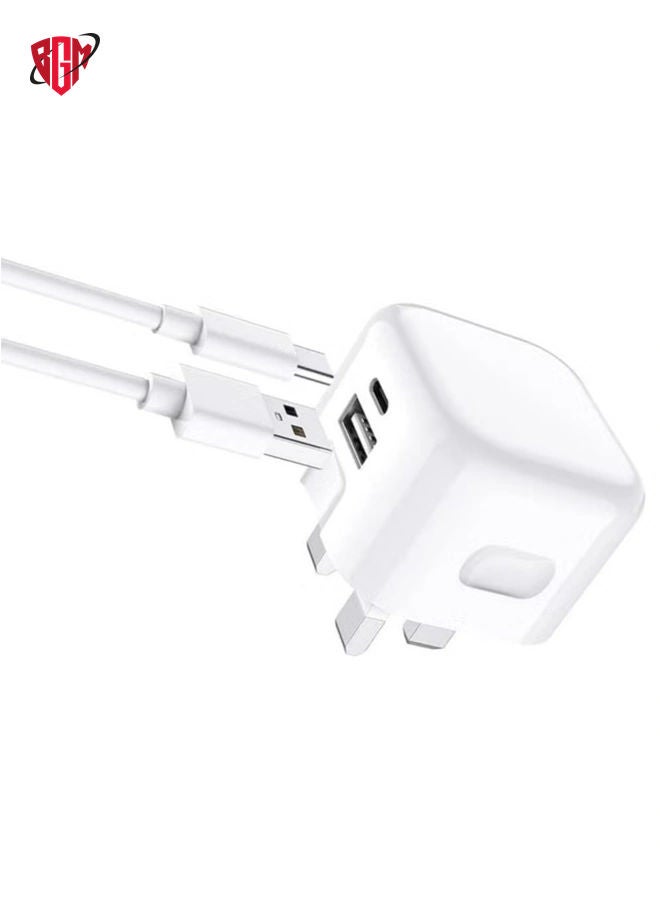 Galaxy A04 / A04s / A04 Core USB C Charger Plug 20W Dual Port USB C Fast Charger PD&QC 3.0 USB C Charging Plug Power Delivery Wall Adapter For Samsung Galaxy A04 / A04S / A04 Core (WHITE)
