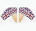 JAVD CYPS 100 Pcs United Kingdom Flag British Toothpick Flags Small Mini Stick Cupcake Toppers UK FlagsCountry Picks Party Decoration Celebration Cocktail Food Bar Cake Flags - Image 1