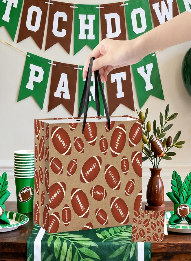 Wayyogh Kraft Football Gift Bag with Wrapping Tissue Paper and Greeting Card Classic Brown American Football Design Favor Gift Bags for Boys Men Sports Themed Birthday Game Day Party Supplies - Image 4