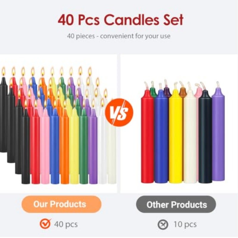 40PCS Candles 4-inch Multicoloured Taper Candles - Image 3