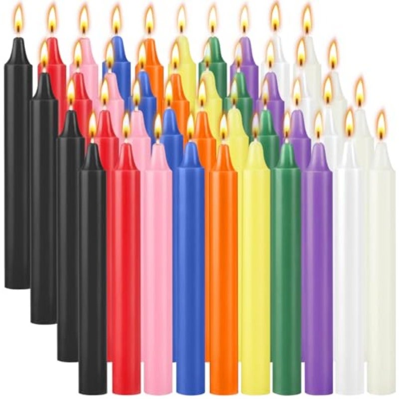 40PCS Candles 4-inch Multicoloured Taper Candles - Image 1