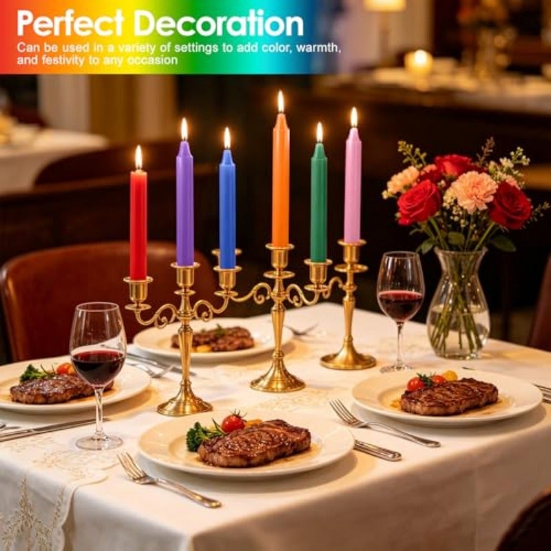 40PCS Candles 4-inch Multicoloured Taper Candles - Image 5