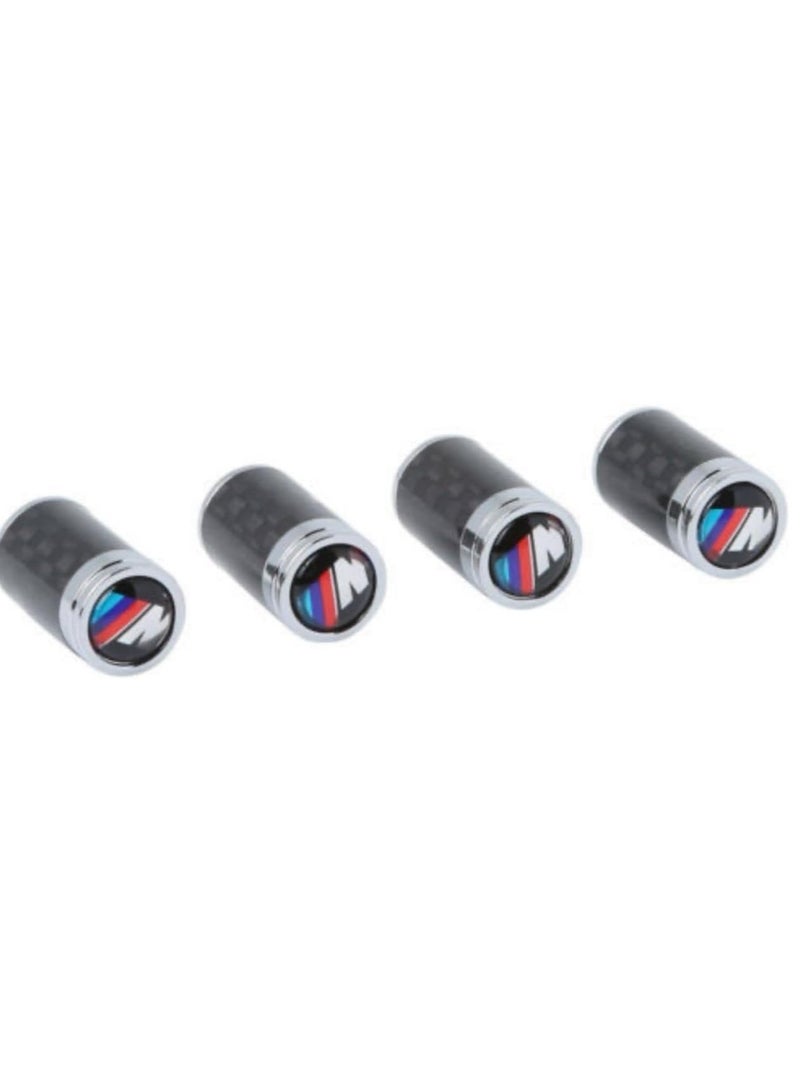 بي ام دبليو موتور سبورت أغطية صمام إطارات السيارة من ألياف الكربون، 4 قطع، أغطية صمام الهواء والغبار متوافقة مع سيارة ألمانيا، ألياف كربونية متوافقه بشعار BMW - Image 5