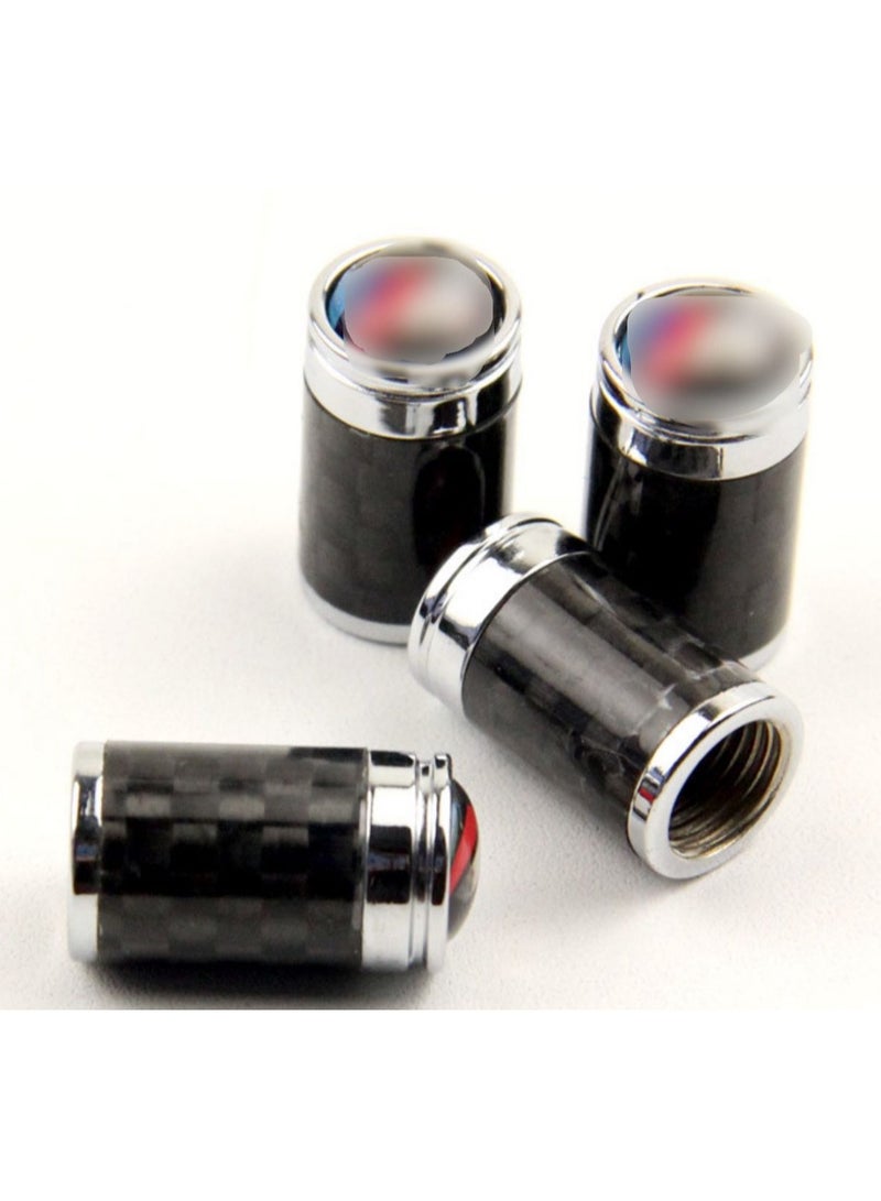 بي ام دبليو موتور سبورت أغطية صمام إطارات السيارة من ألياف الكربون، 4 قطع، أغطية صمام الهواء والغبار متوافقة مع سيارة ألمانيا، ألياف كربونية متوافقه بشعار BMW - Image 2