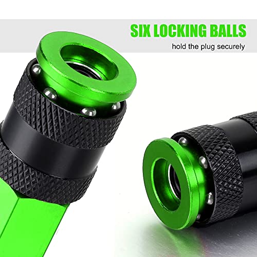 FYPower 25 Pieces 1/4" NPT Aluminum Air Coupler and Plug Kit, Quick Connect Air Fittings, Industrial Quick Connector Set (Green) - Image 4