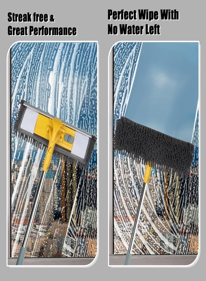 Dymoll 96" Long Handle Window Wall Cleaner Tool with Extension Pole,2 in 1 Large Window Squeegee with Cleaning Mop Tools Kit for Window/Wall/Baseboard/Floors Clean/Solar Panel Washer - Image 4