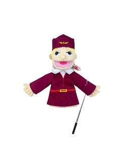 General 1 Pcs Flight Attendant Occupation Professional Figurine Role Playing Parent-Child Interaction Toy Family Companionship Plush Doll Figurine Toy Hand Puppet With Control Lever  - Image 1