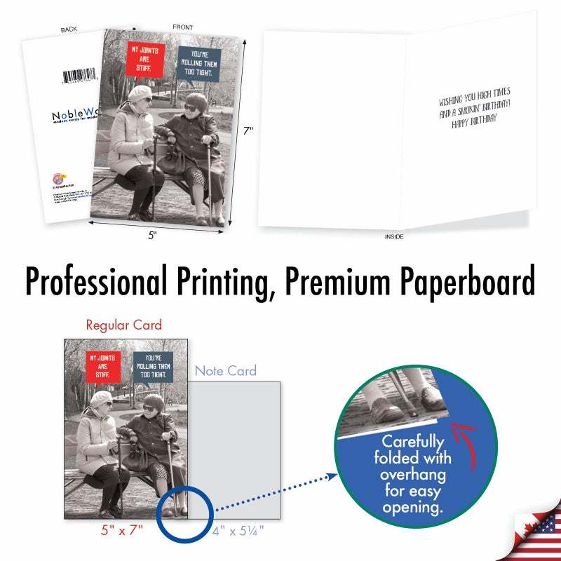 NobleWorks Funny Birthday Greeting Card with 5 x 7 Inch Envelope (1 Card) BdayUnlit Stiff Joints C10246BDG - Image 3