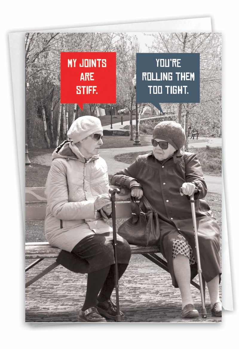NobleWorks Funny Birthday Greeting Card with 5 x 7 Inch Envelope (1 Card) BdayUnlit Stiff Joints C10246BDG - Image 1