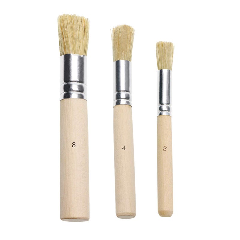 Penta Angel Wooden Stencil Brush Set 3Pcs Natural Bristle Template Paint Brushes for Acrylic Oil Watercolor Art Painting on Wood Wall Paper and Crafts Project DIY - Image 1