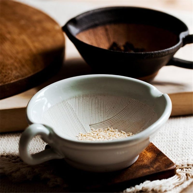 Kitchen Muddler Vintage Mortar and Pestle Ceramic and Set Spice Herb Grinder Kitchen Mixing and Grinding Bowl Pill Crusher Spice Grinder(Brown) - Image 4