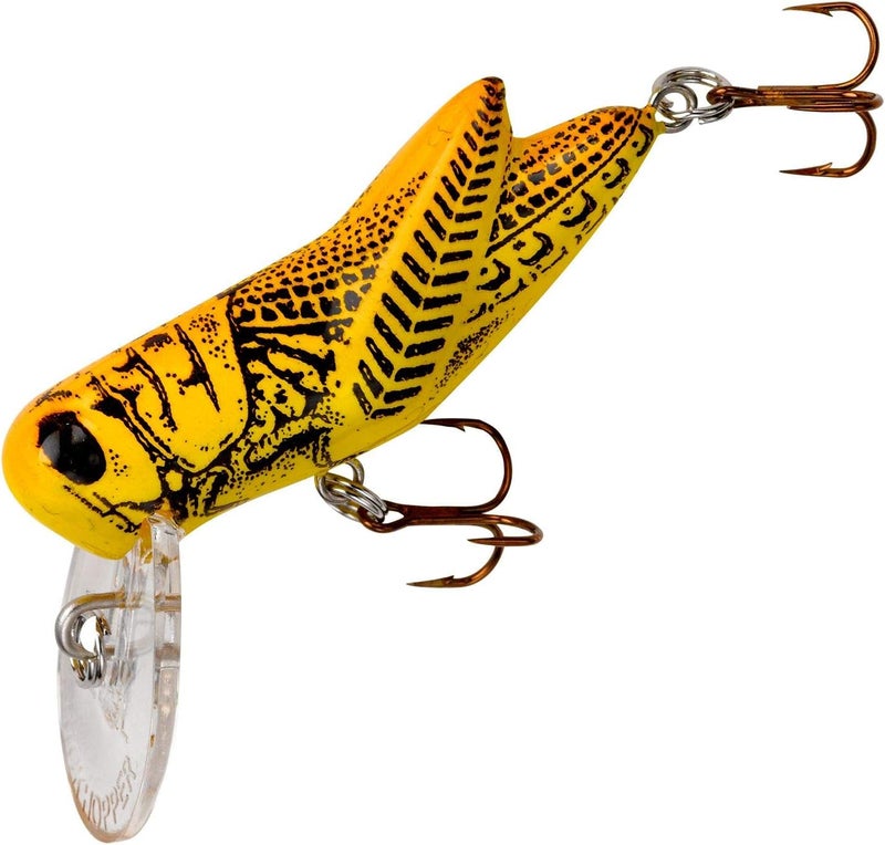 Rebel Lures Crickhopper Yellow Grasshopper Crankbait Fishing Lure - 1 1/2 Inch, 1/4 Ounce - Image 1