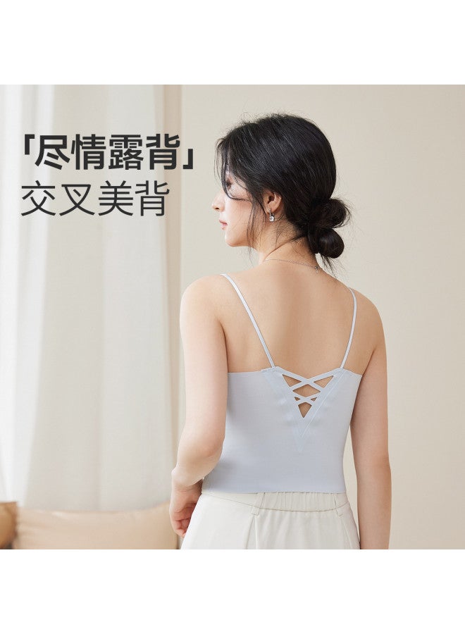 MIIOW Wire-Free Bra Thin Strap Chiffon Camisole For Women, Base Layer Can Be Worn Alone - Image 5