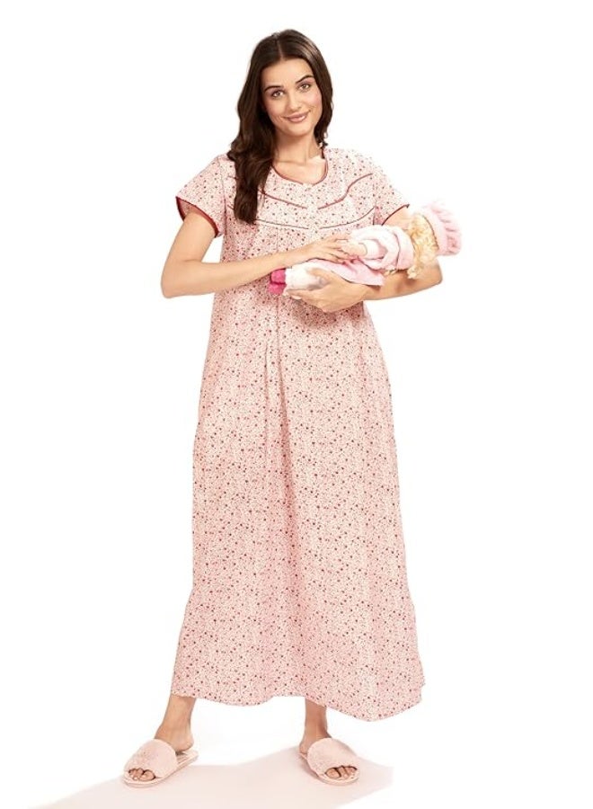 AV2 Store AV2 Women Printed Feeding/Nursing/Maternity Nighty - Image 1