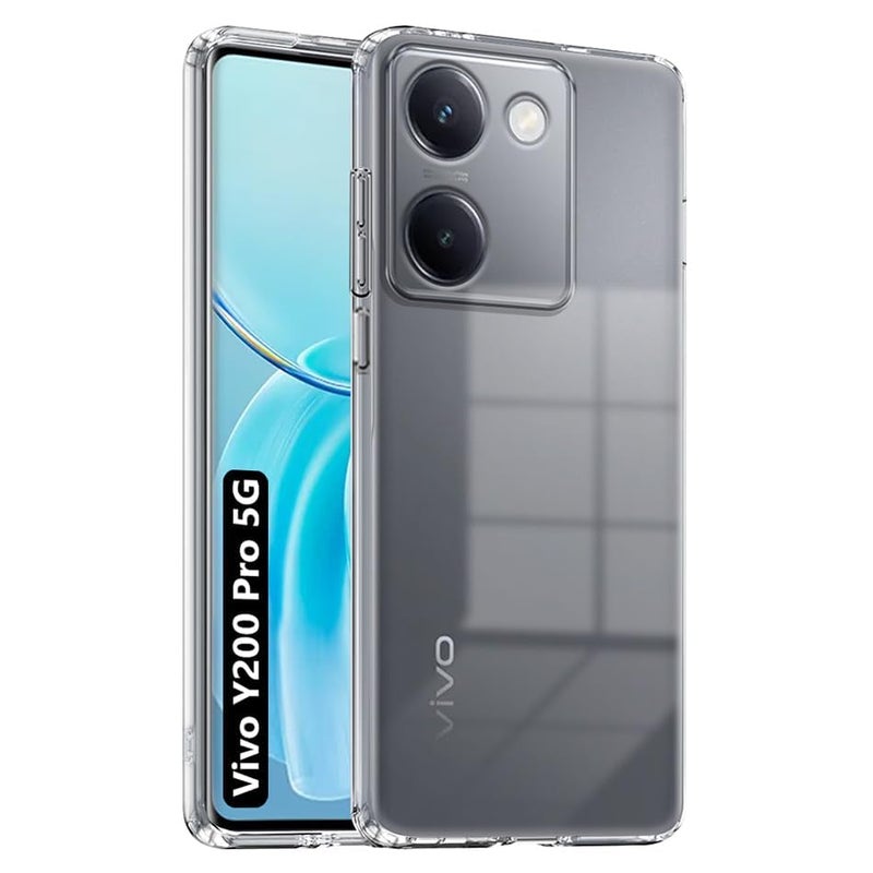 Nishtech for Vivo Y200 Pro 5G Premium Transparent Hybrid Soft Slim Dust Proof Back Case Cover with Camera Protection - Image 1