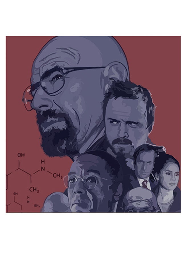RYN Walter White Breaking Bad Series Themed Wall Art Black/Brown/Grey 30x30cm - Image 1