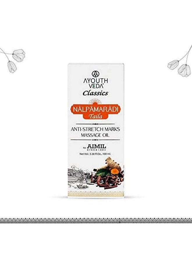 AYOUTHVEDA Nalpamaradi Taila Antistretch Marks Removal Massage Oil ; Pigmentation Scars Spots Skin Tan ; Manjistha Haridra Ushir Tila Taila (Pack Of 2 100Ml Each)  - Image 3