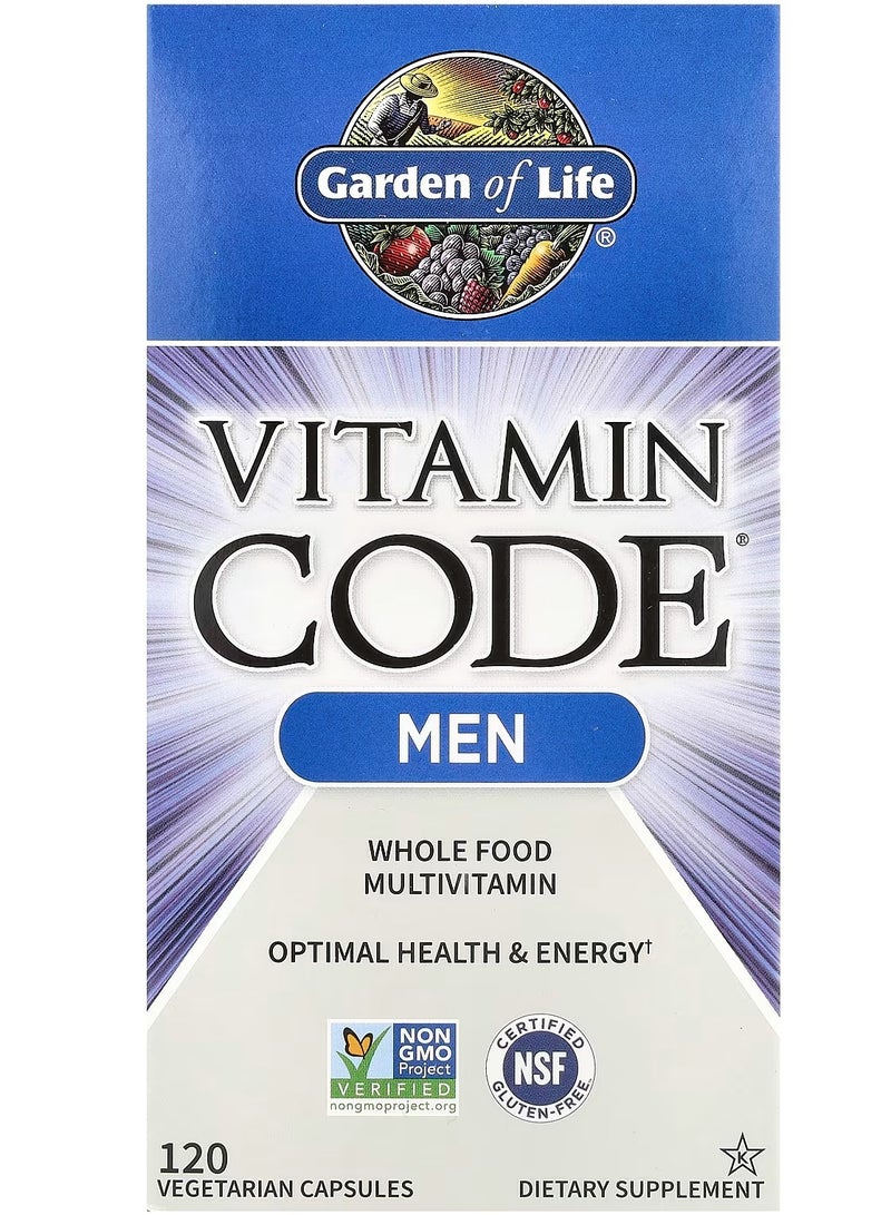 Garden of Life Vitamin Code, Whole Food Multivitamin for Men, 120 Vegetarian Capsules - Image 1